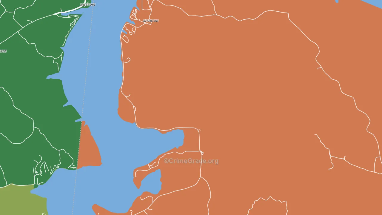Riverton, AL Map of Murder Rates