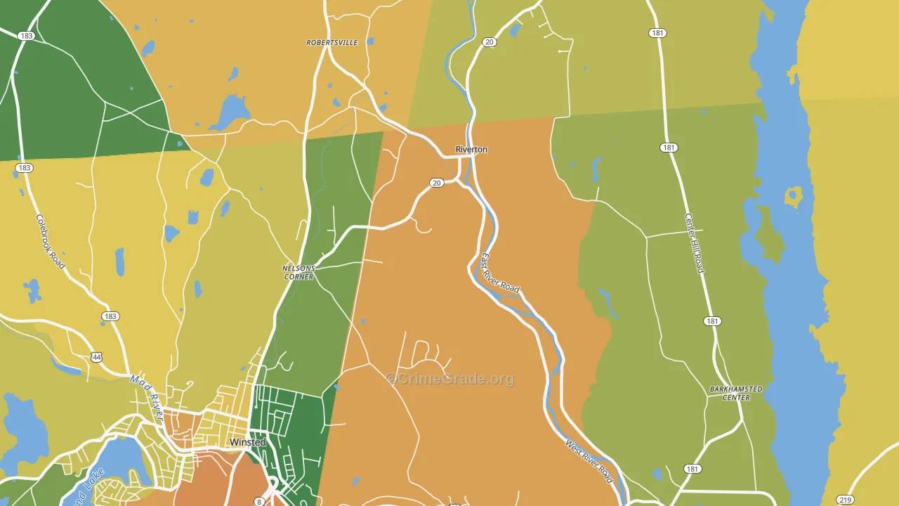 Riverton, CT Map of Murder Rates