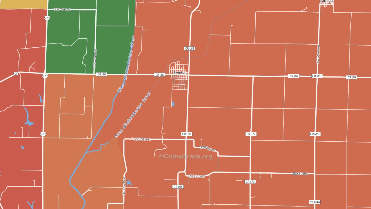 Riverton, IA Map of Murder Rates