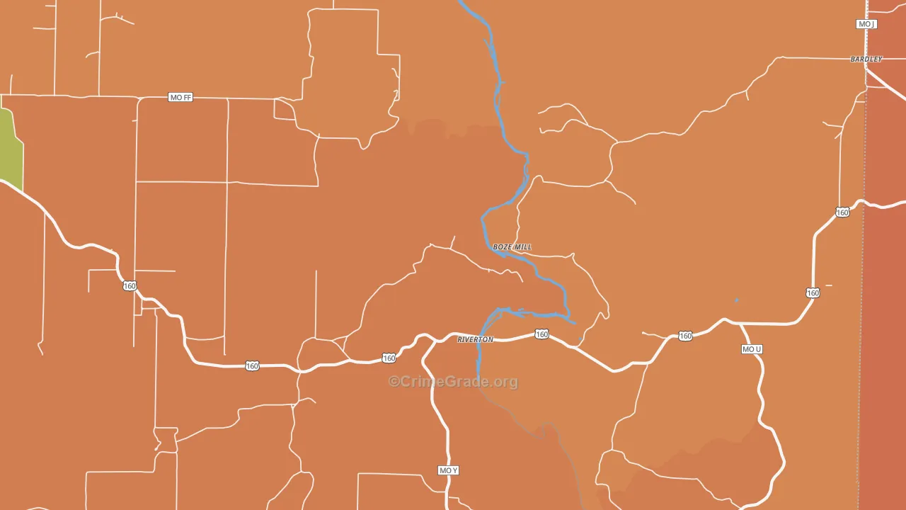 Riverton, MO Map of Murder Rates