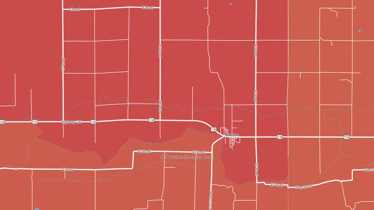 Riverton, NE Map of Murder Rates