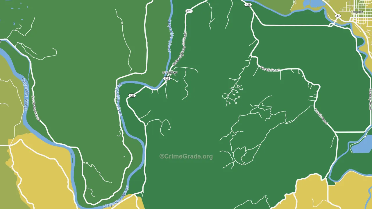 Riverton, OR Map of Murder Rates