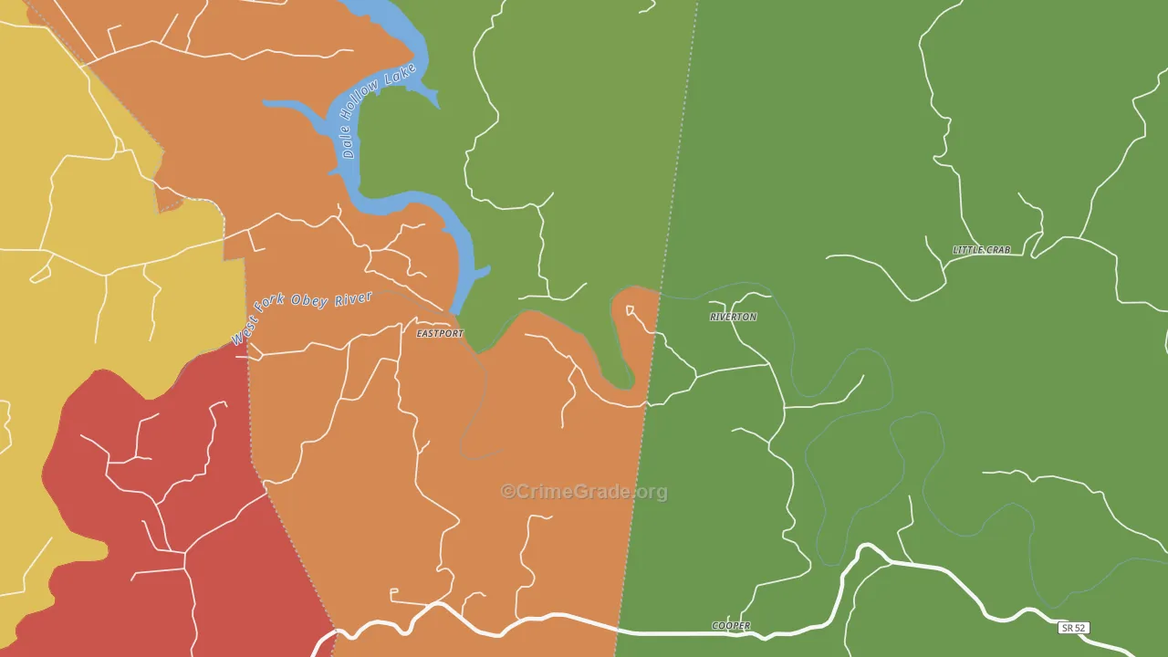 Riverton, TN Map of Murder Rates