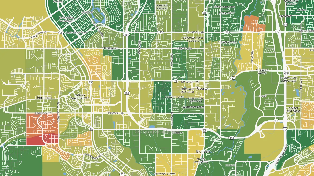 Riverton, UT Map of Murder Rates