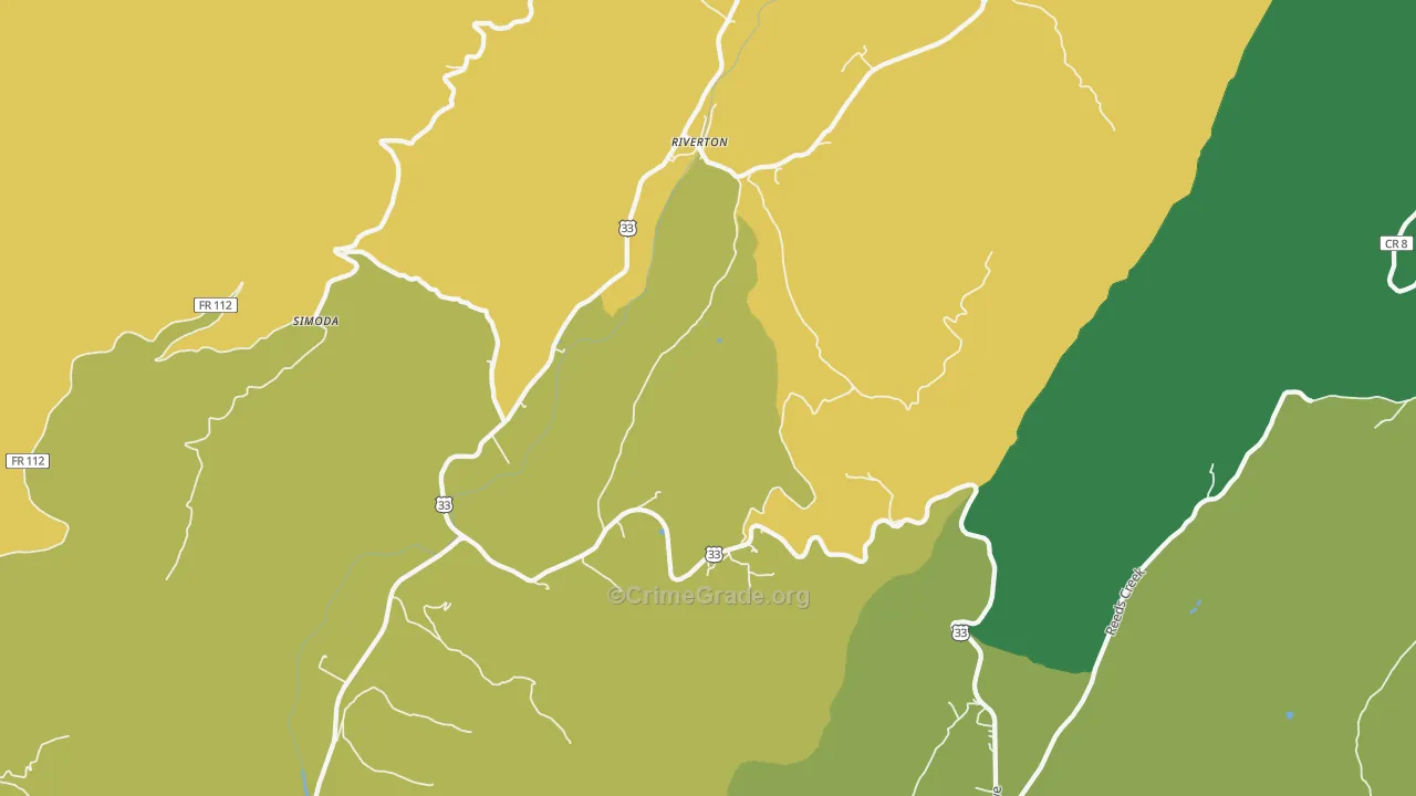 Riverton, WV Map of Murder Rates