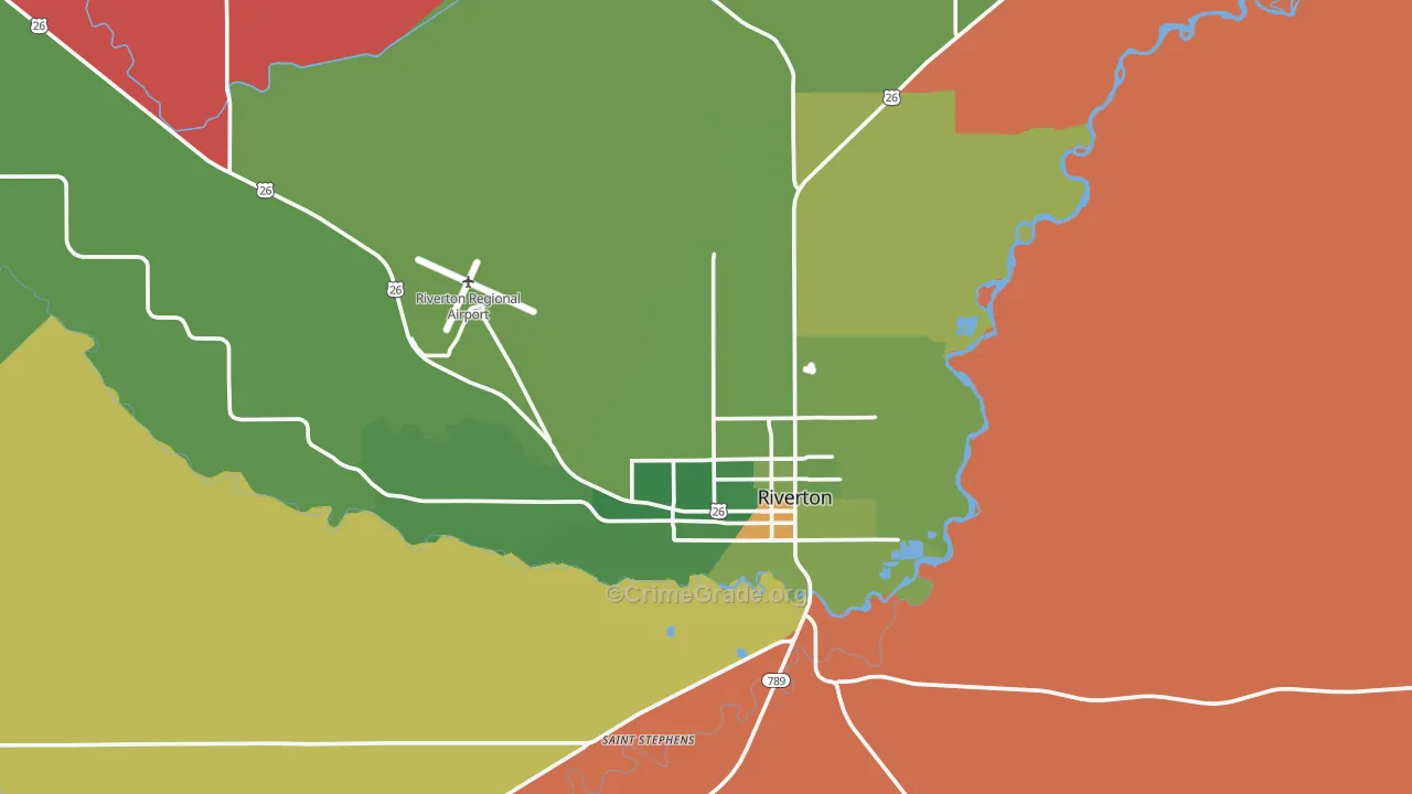 Riverton, WY Map of Murder Rates