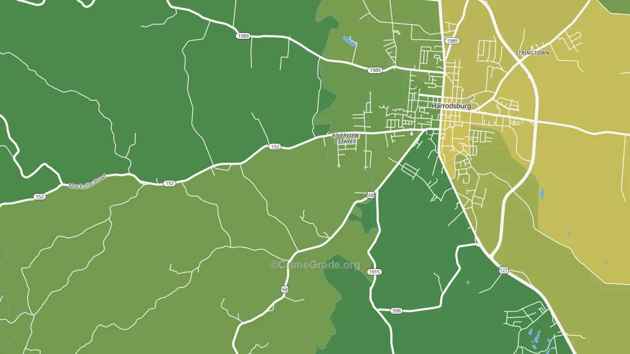 Riverview Estates, KY Map of Murder Rates