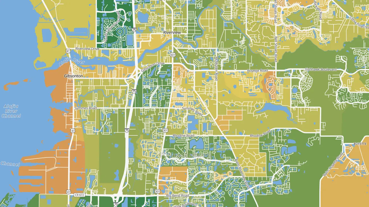 Riverview, FL Map of Murder Rates