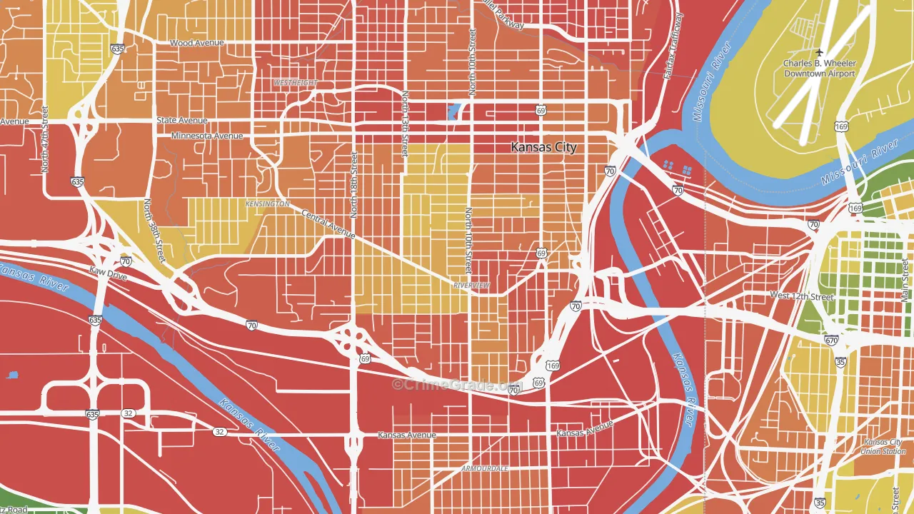 Riverview, Kansas City, KS Map of Murder Rates