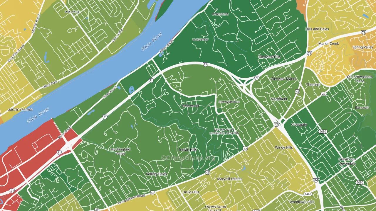 Riverwood, KY Map of Murder Rates