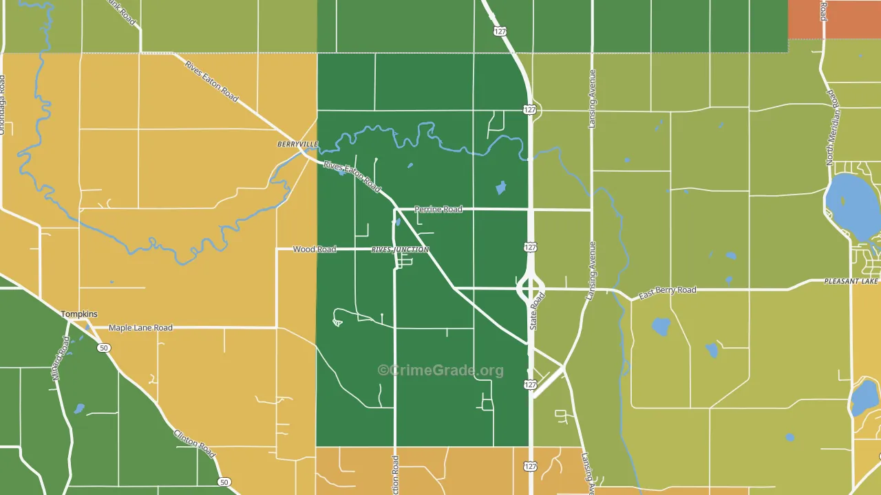 Rives Junction, MI Map of Murder Rates