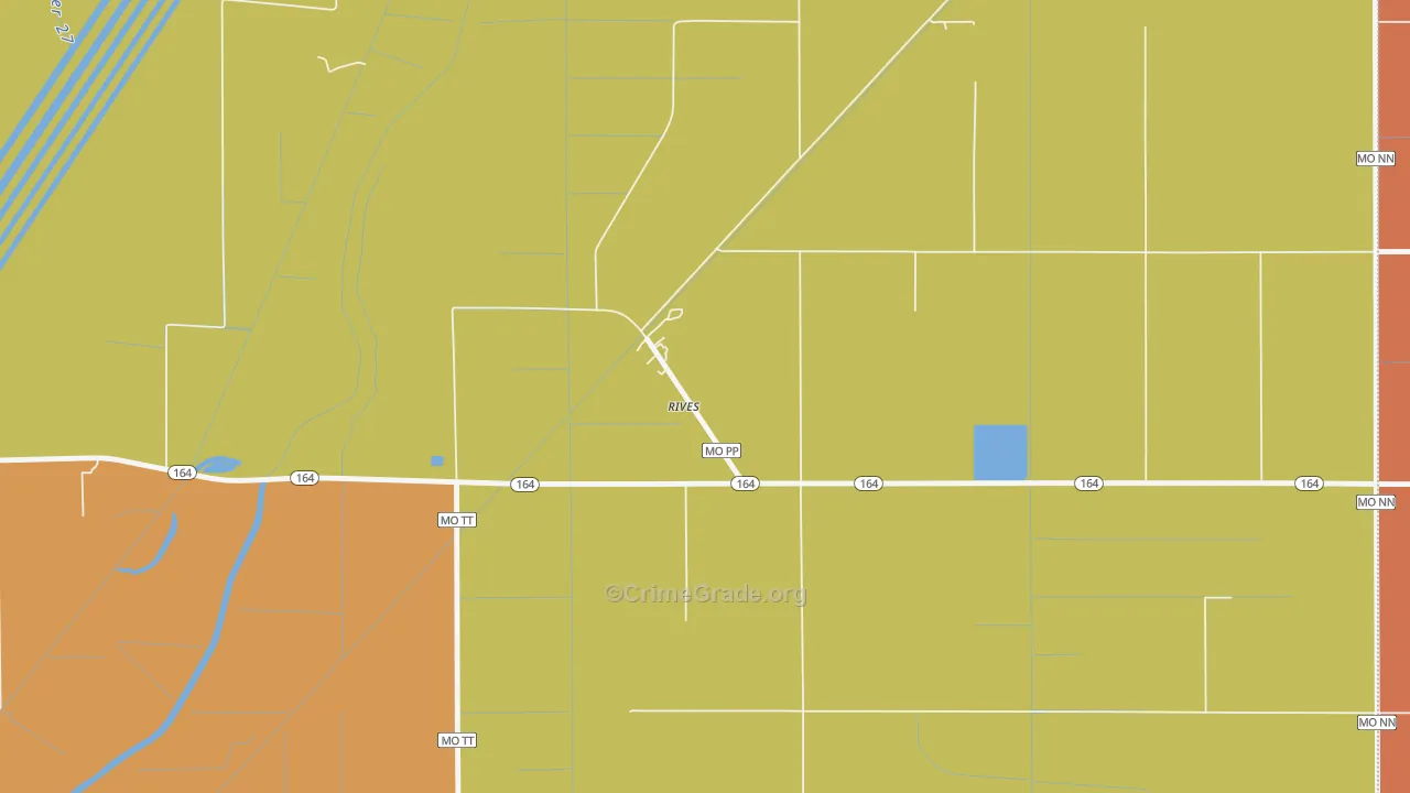 Rives, MO Map of Murder Rates