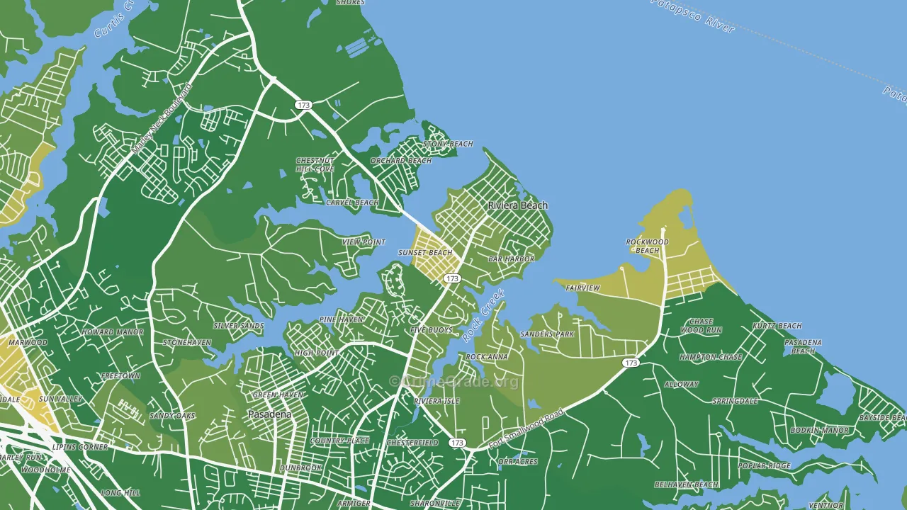 Riviera Beach, MD Map of Murder Rates