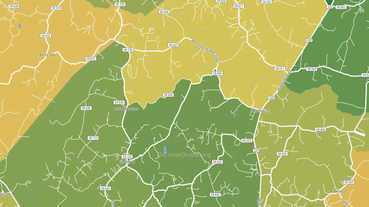 Rixeyville, VA Map of Murder Rates