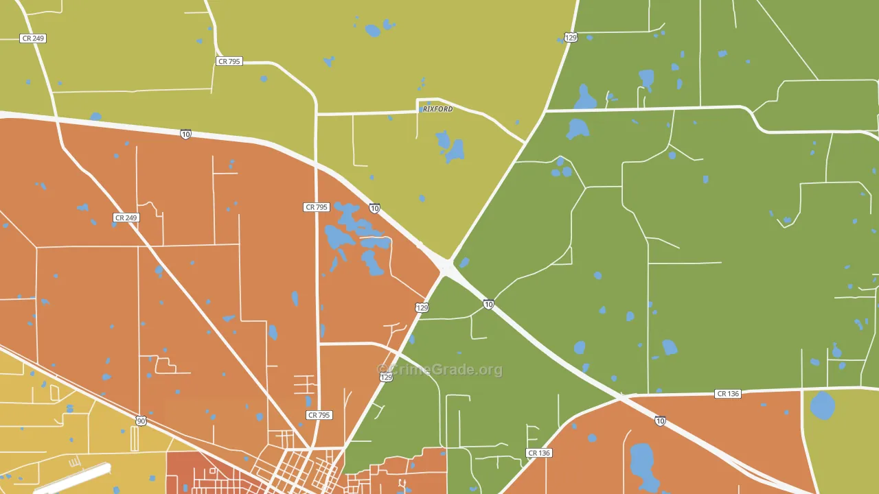 Rixford, FL Map of Murder Rates