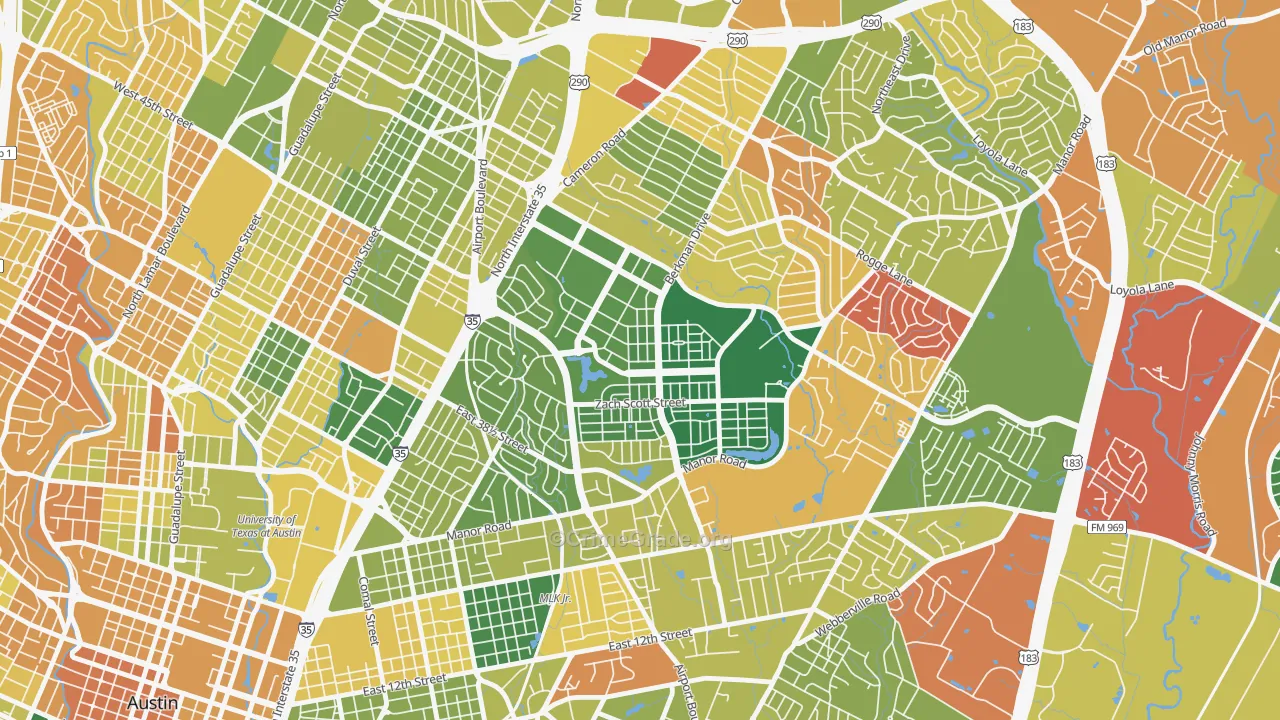Rmma, Austin, TX Map of Murder Rates