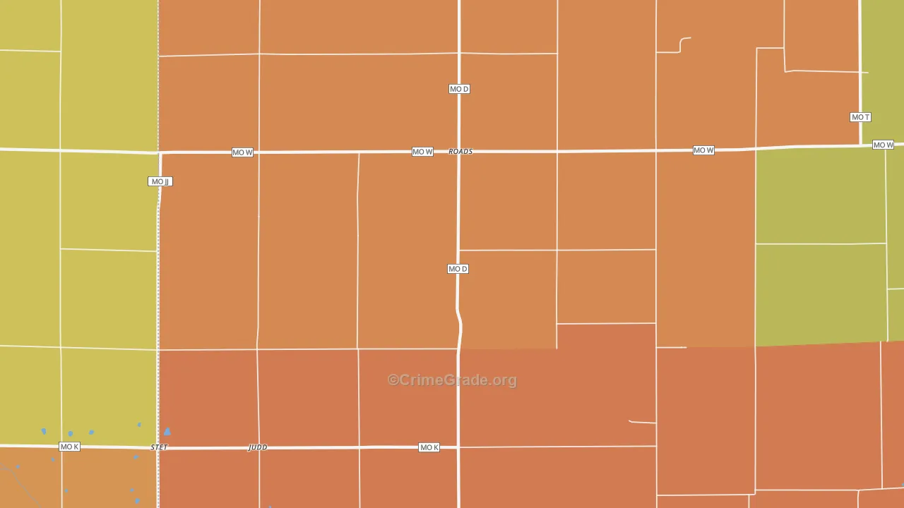 Roads, MO Map of Murder Rates
