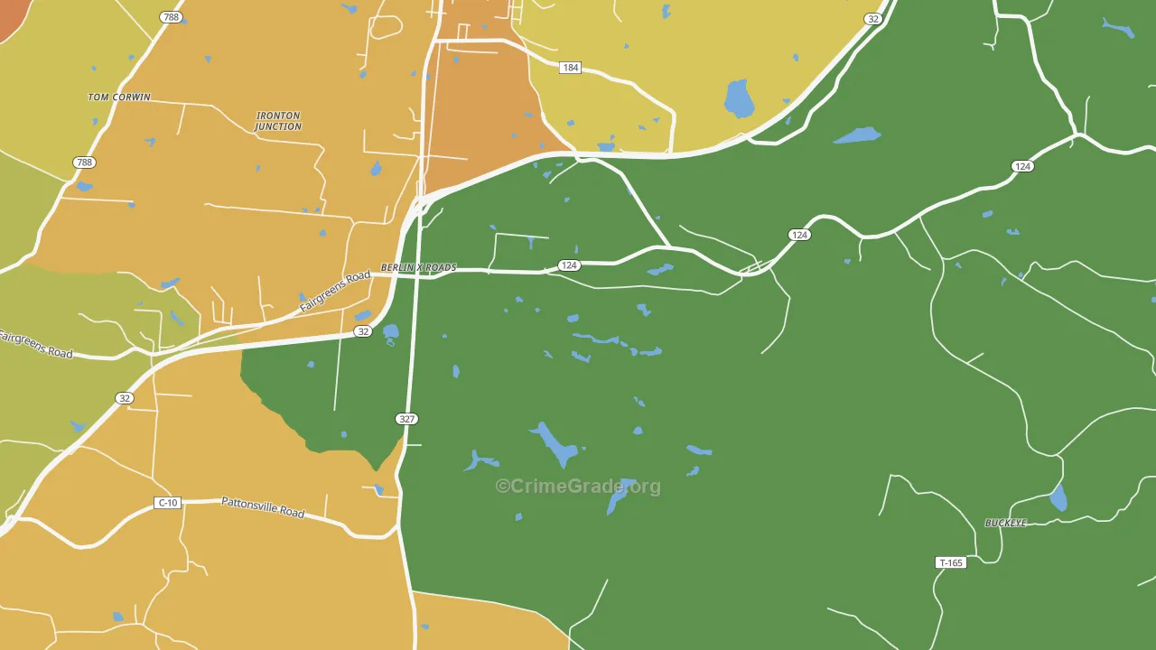 Roads, OH Map of Murder Rates