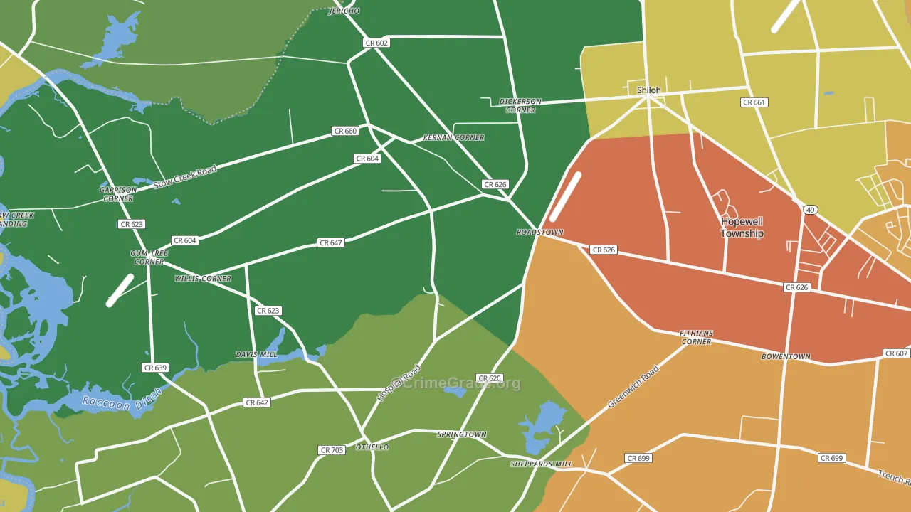 Roadstown, NJ Map of Murder Rates