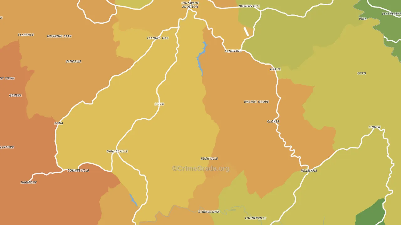 Roane County, WV Map of Murder Rates
