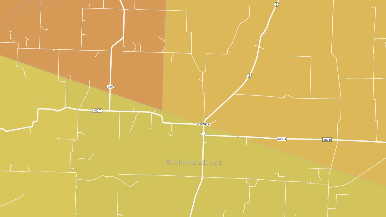 Roanoke, MO Map of Murder Rates
