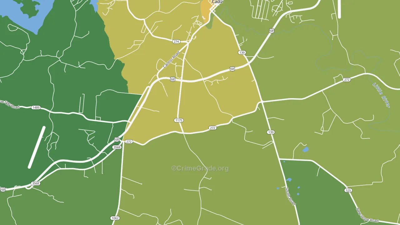 Roaring Spring, KY Map of Murder Rates