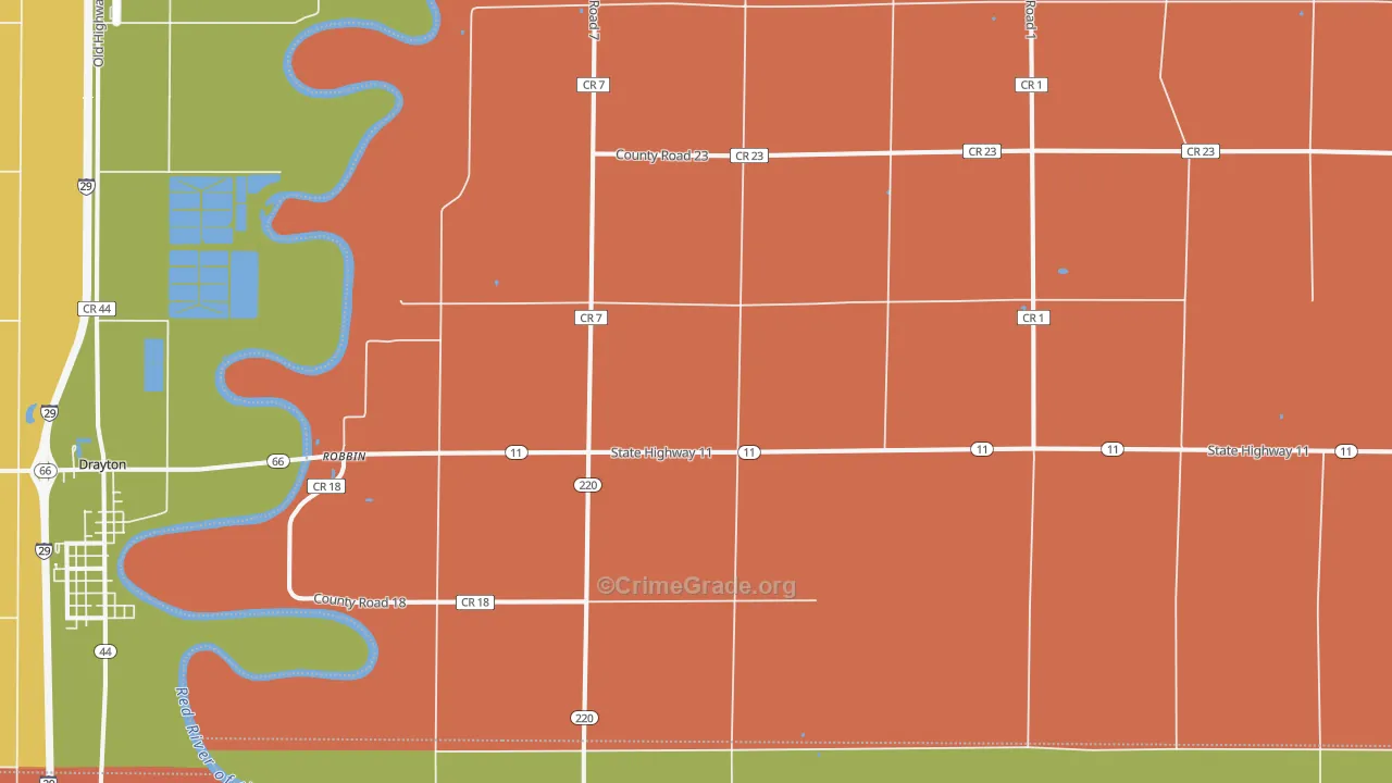 Robbin, MN Map of Murder Rates