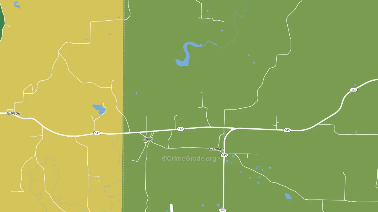 Robbs, IL Map of Murder Rates