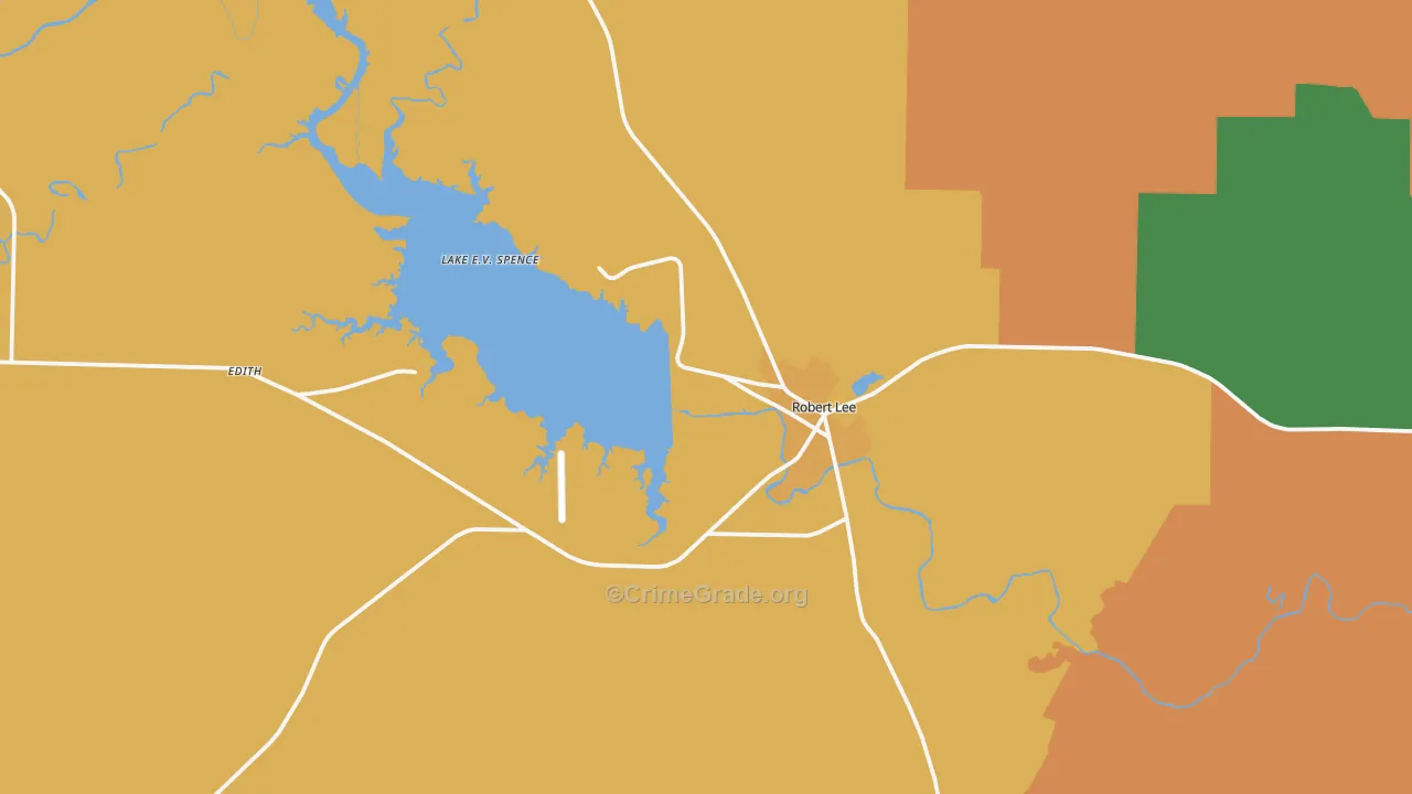 Robert Lee, TX Map of Murder Rates