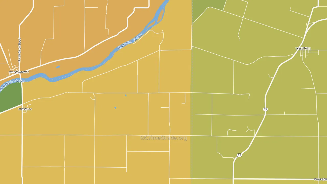 Roberts, IN Map of Murder Rates