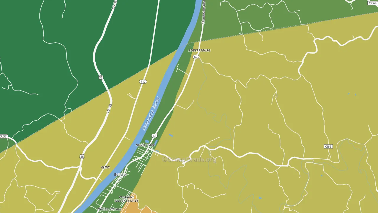 Robertsburg, WV Map of Murder Rates