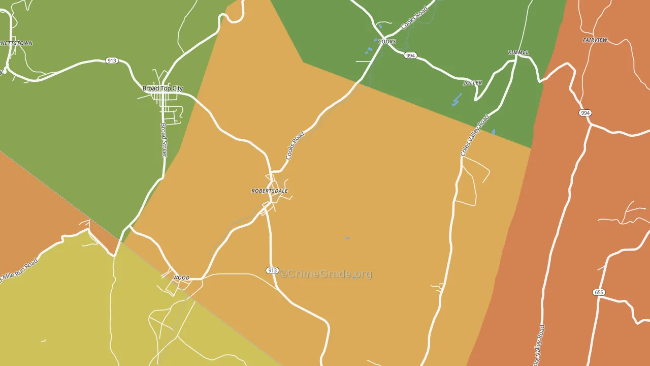 Robertsdale, PA Map of Murder Rates