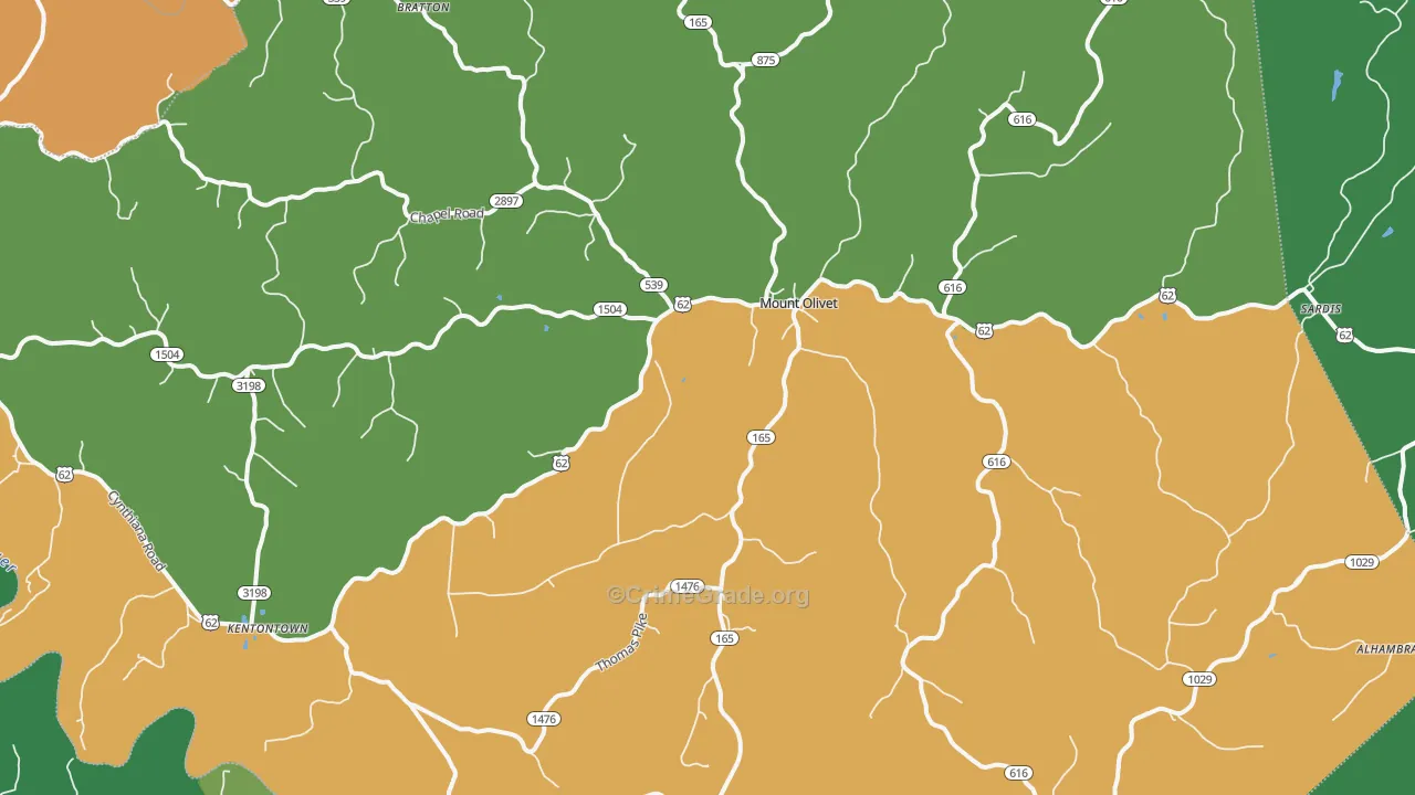 Robertson County, KY Map of Murder Rates
