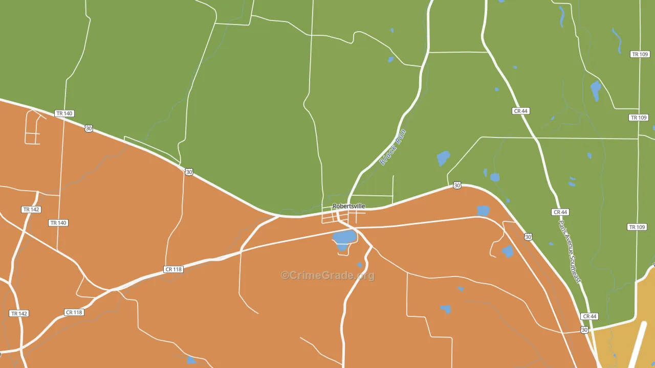 Robertsville, OH Map of Murder Rates