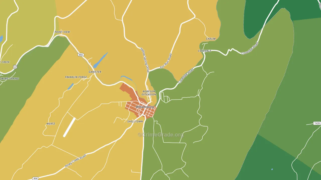 Robeson Extension, PA Map of Murder Rates