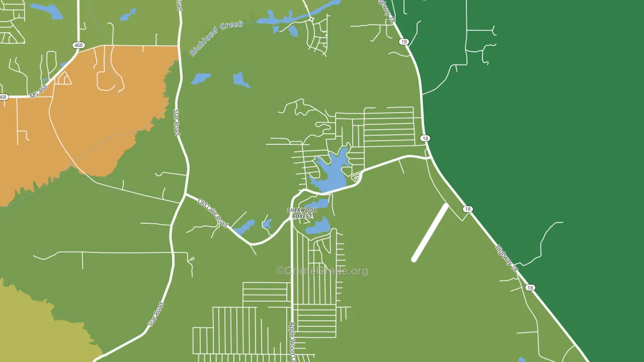 Robinhood, MS Map of Murder Rates