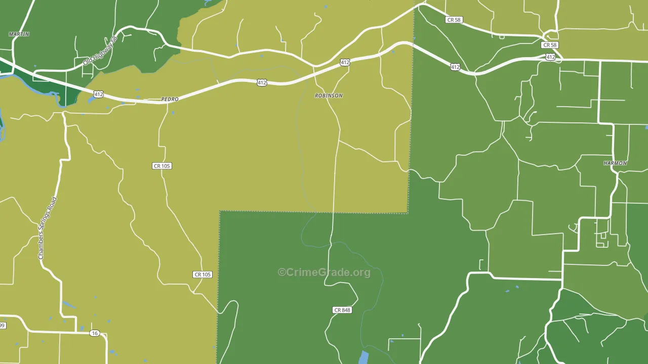 Robinson, AR Map of Murder Rates