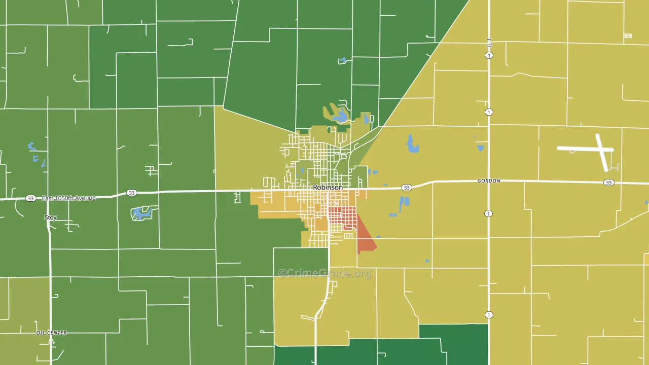 Robinson, IL Map of Murder Rates