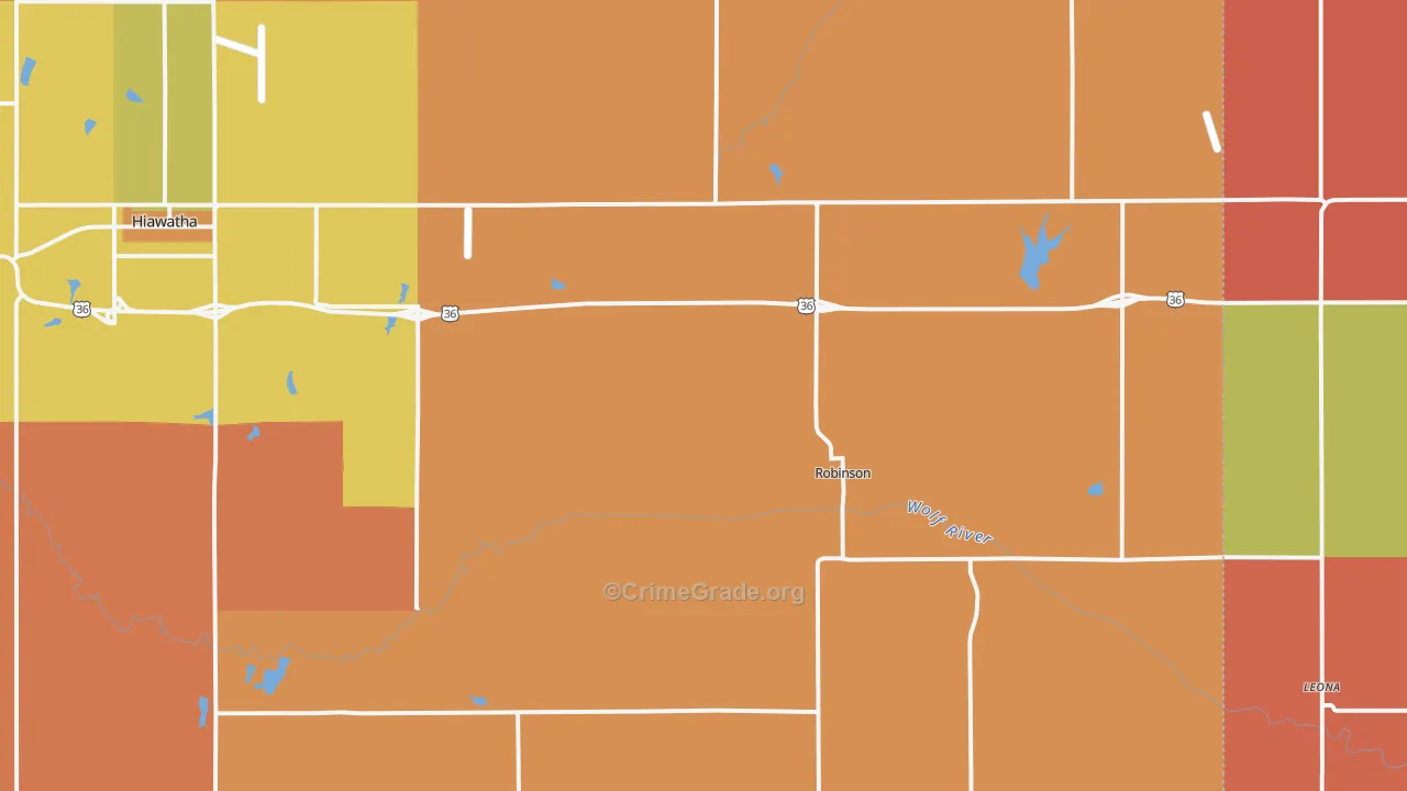Robinson, KS Map of Murder Rates