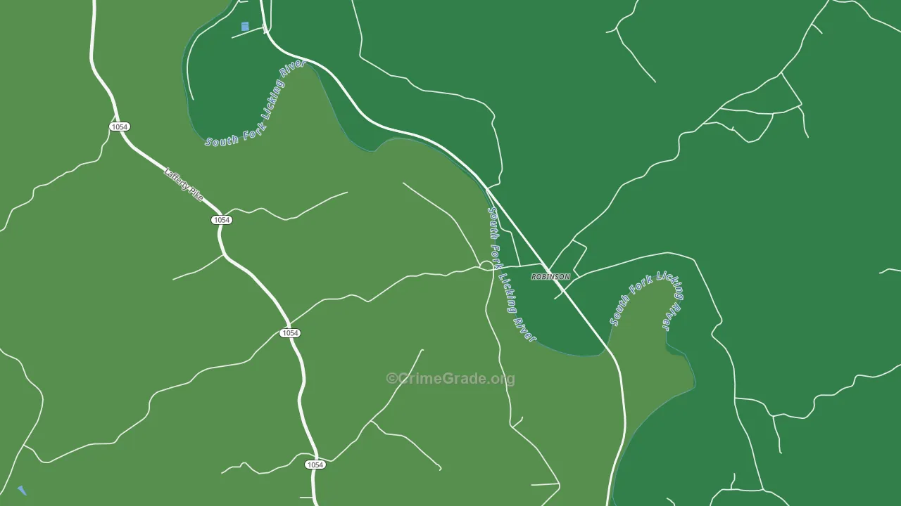 Robinson, KY Map of Murder Rates