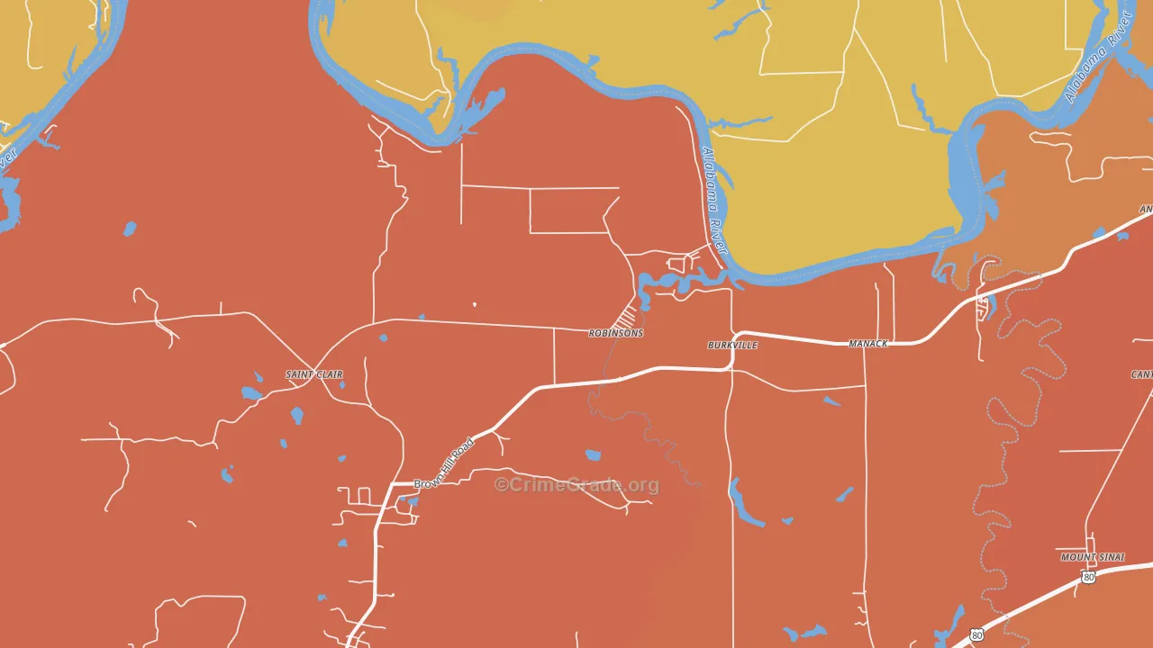 Robinsons, AL Map of Murder Rates