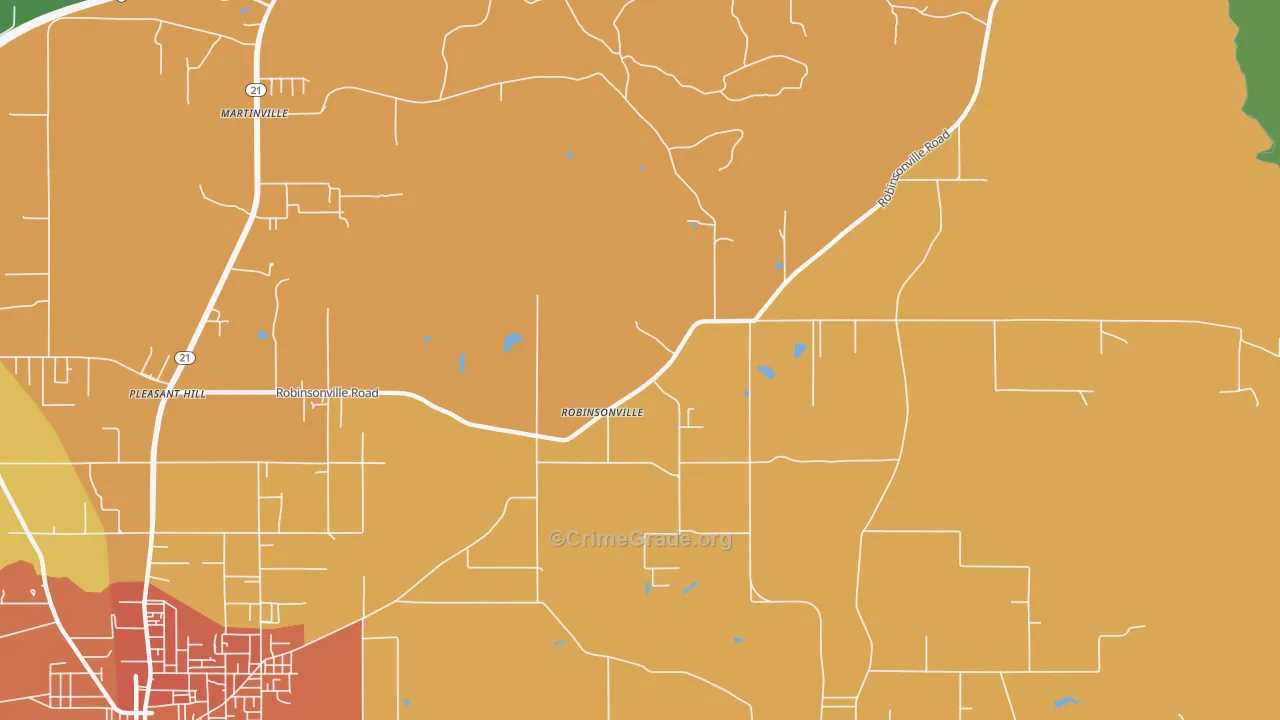 Robinsonville, AL Map of Murder Rates