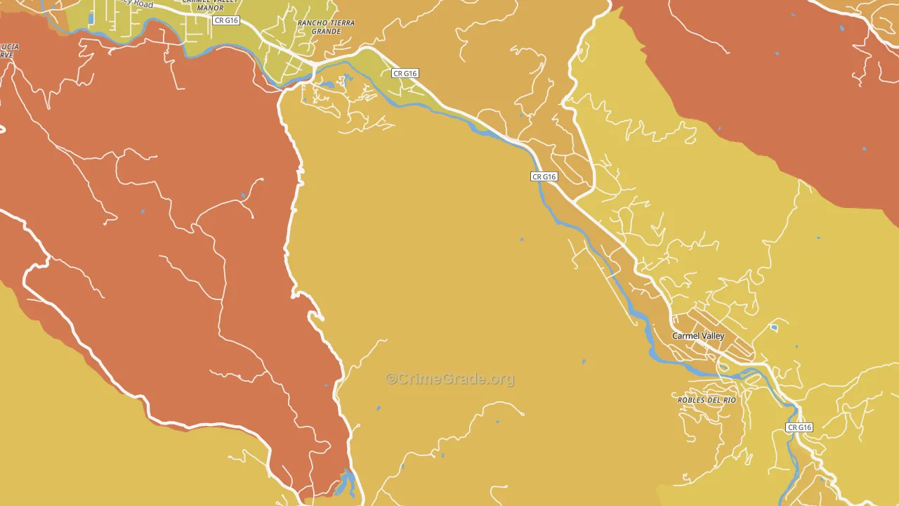 Robles Del Rio, CA Map of Murder Rates