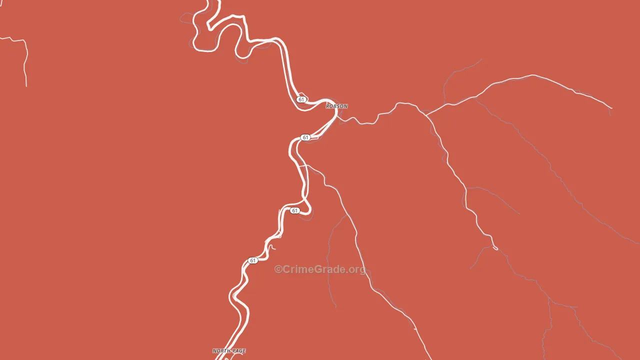 Robson, WV Map of Murder Rates