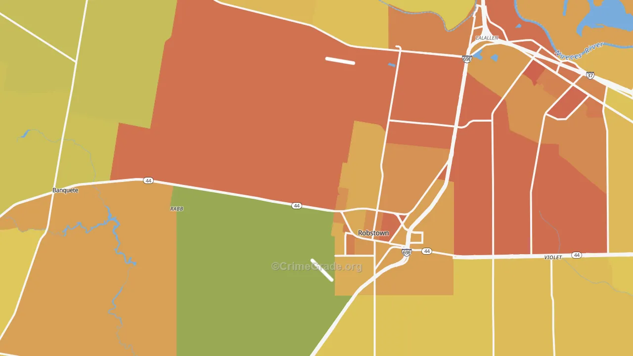 Robstown, TX Map of Murder Rates