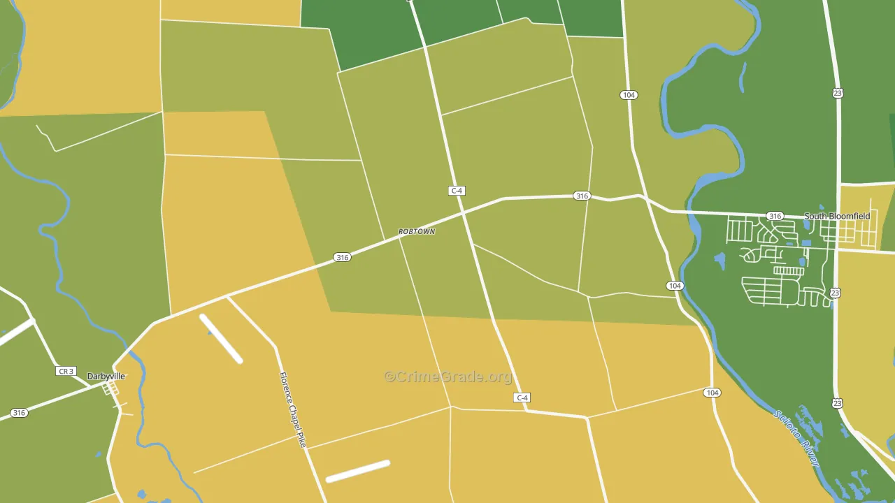 Robtown, OH Map of Murder Rates