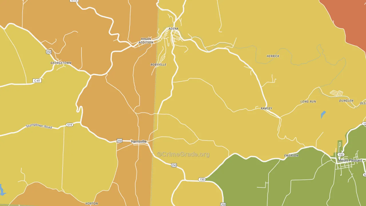Robyville, OH Map of Murder Rates