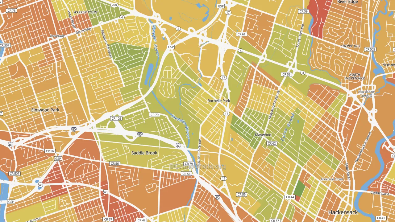 Rochelle Park, NJ Map of Murder Rates