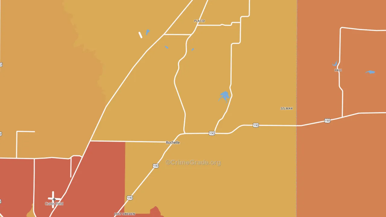 Rochelle, TX Map of Murder Rates
