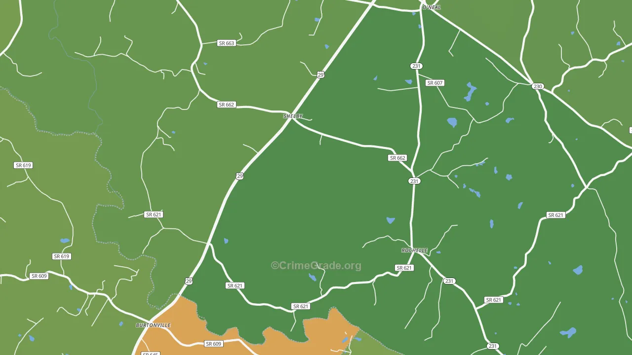 Rochelle, VA Map of Murder Rates